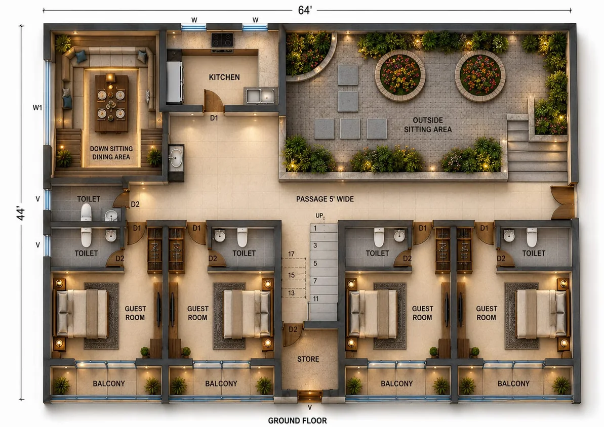 Homestay planning layout