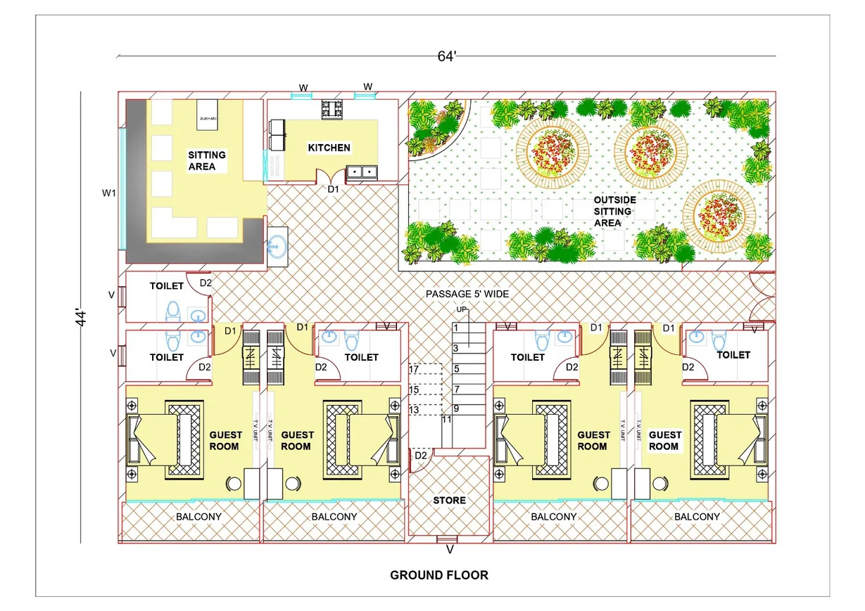 Homestay ground floor plan