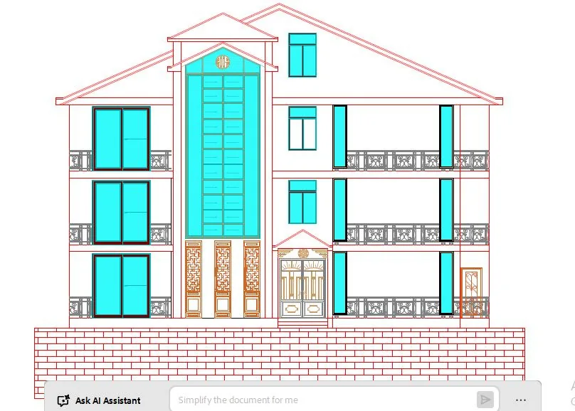 Hillside residence elevation